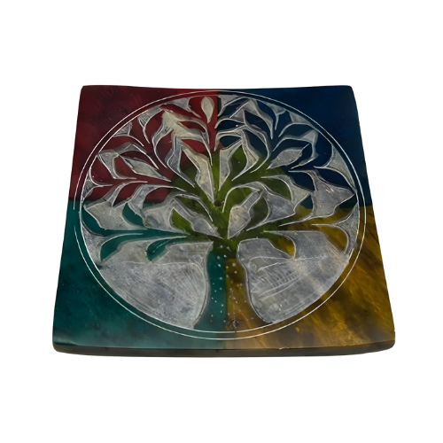 ZenN Ash Catcher, Square Catcher With Engraved Tree Of Life