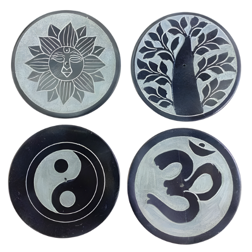ZenN Round Ash Catcher, Om, Sun, Yin Yang & Tree Of Life Design Asst. 4