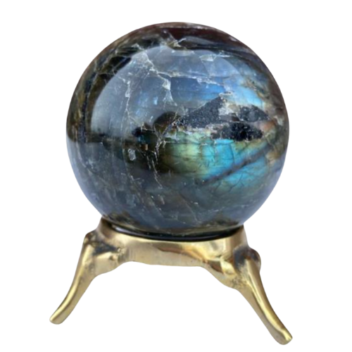 Labradorite Sphere Approx. 200g Display Stand is not Included
