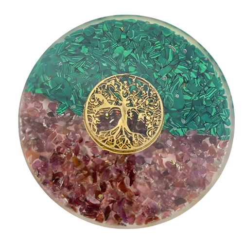 Round Shape Orgone Coaster With Tree Of Life